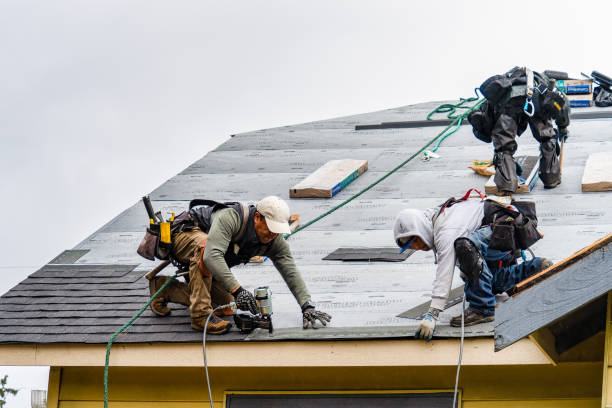 Professional Gutter Installation technician working in Traverse City, MI